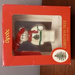 Spode Christmas Tree Ornament Vintage Glass Teddy Bear Ornament NIB